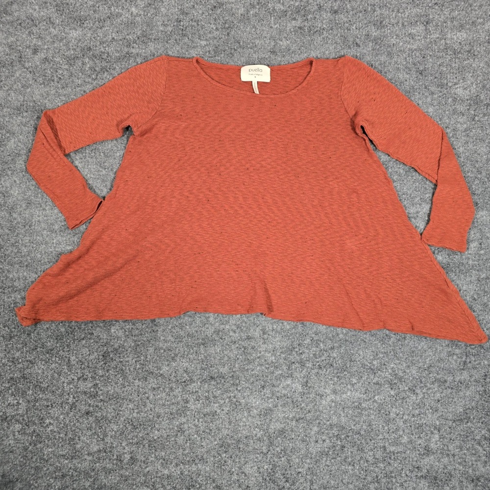 Puella Anthropologie Swing Top Slub Knit Women S Rust Cotton Blend EUC